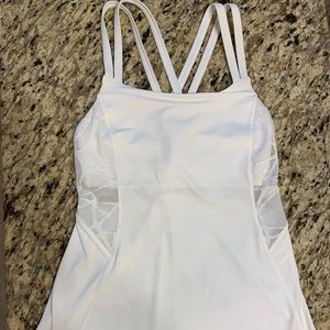 Lululemon White Racerback Workout Tank Top - Small